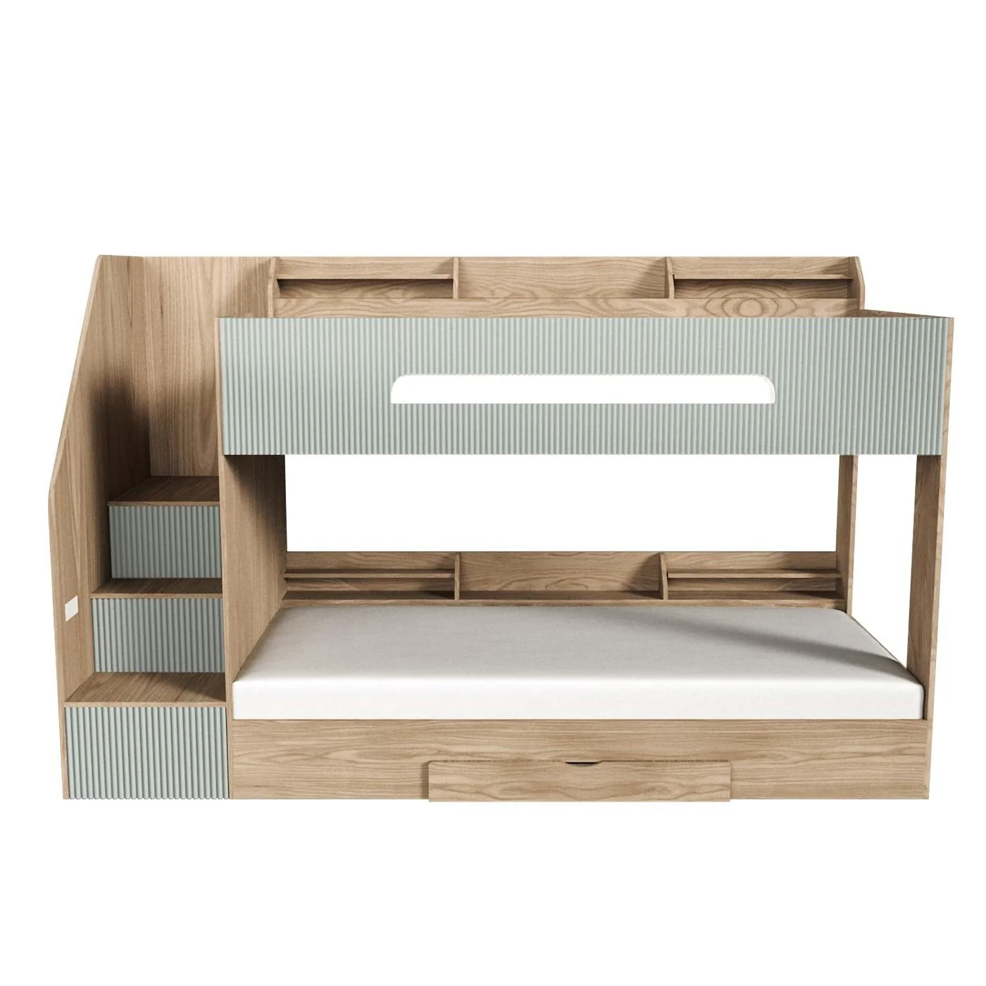 Flair Finn Staircase Bunk Bed Oak and Green image 5