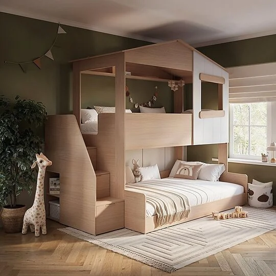 Flair Dreamland House Triple Bunk Bed with Staircase