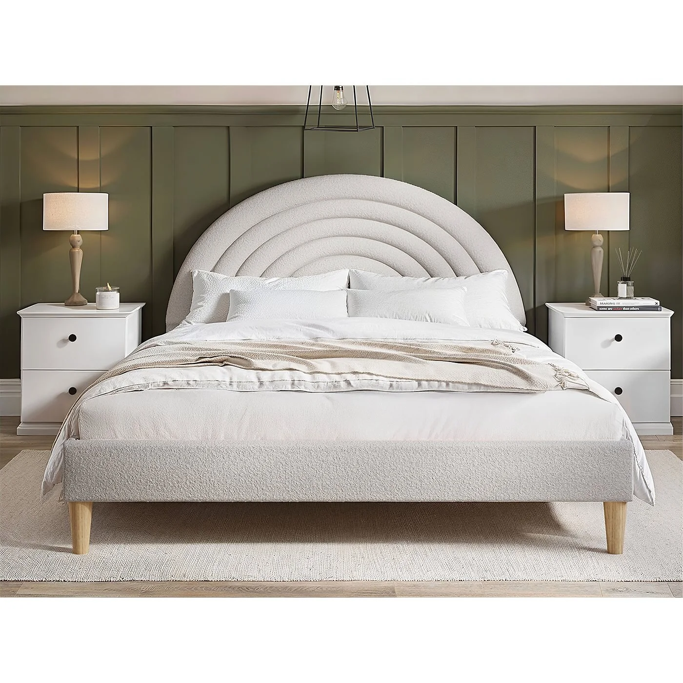 Flair Ava Boucle Double Bed Pink image 8