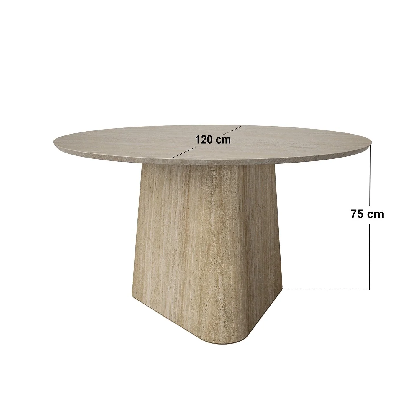 SOLACE+CO Elin & Estella Round Dining Table with 4 Chairs Beige image 9