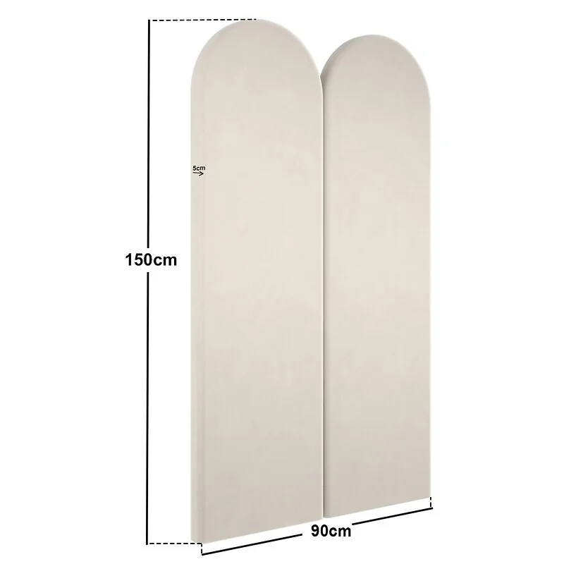 SOLACE+CO Cirrus Headboard Panels Single Beige Velvet image 4