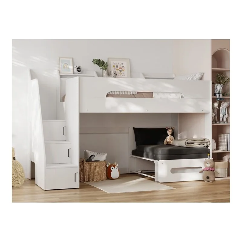 Flair Stepaside Staircase High Sleeper Bed with Futon image 2