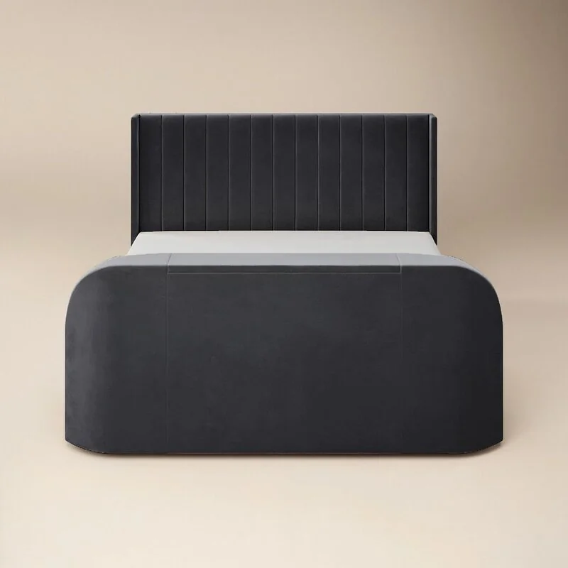 Flair Fallon TV Side Lift Ottoman Bed Charcoal Velvet – view 5