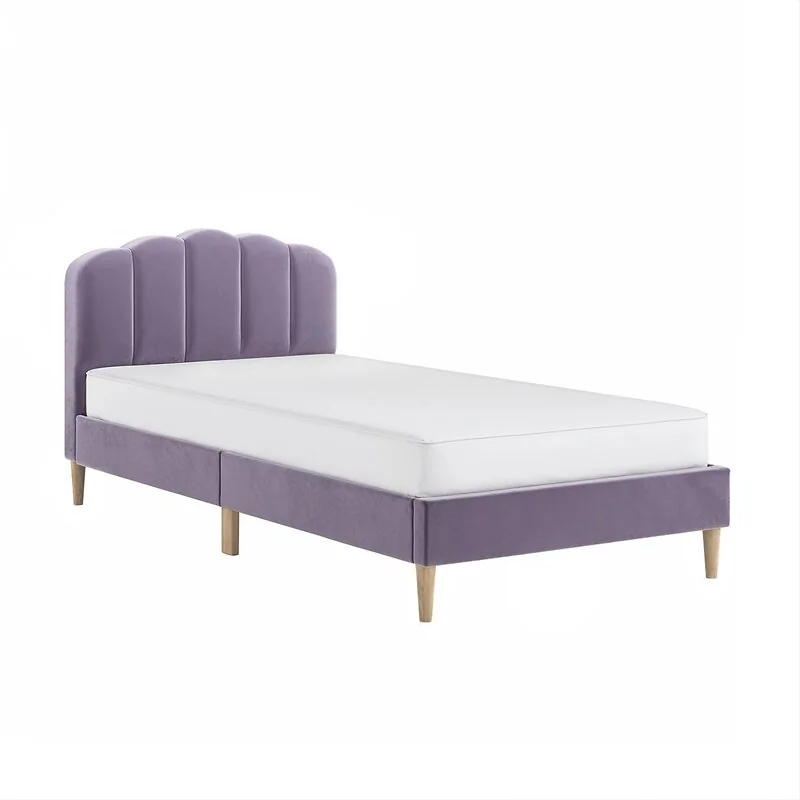 Flair Scallop Purple Velvet Bed Single image 4