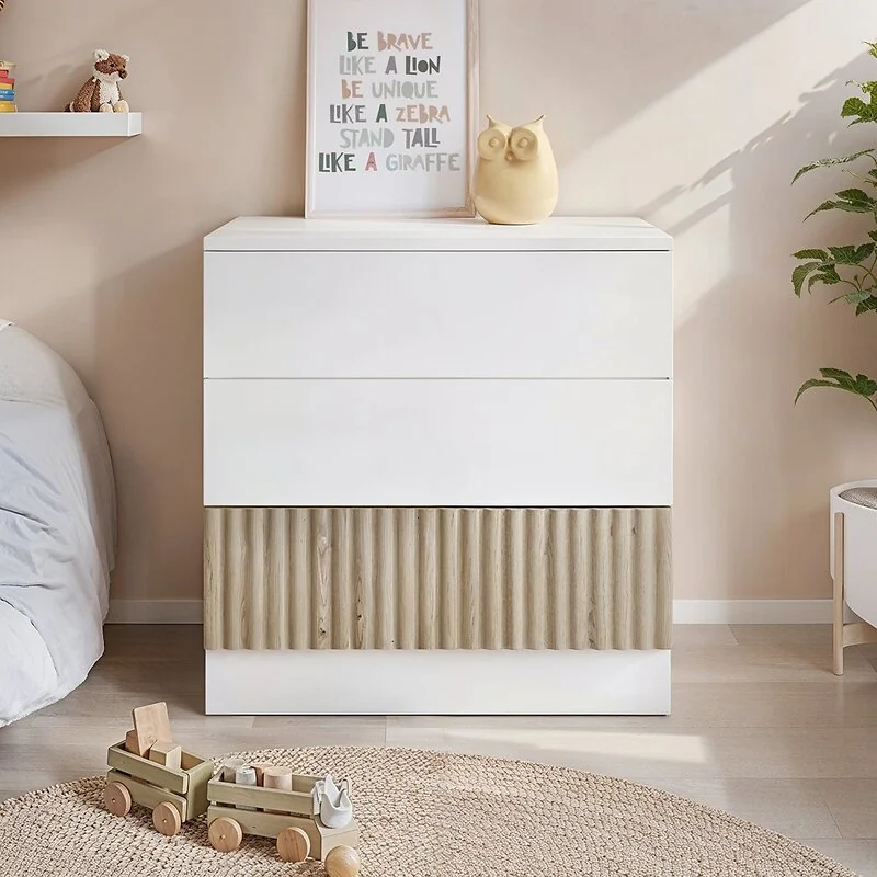 Flair Luca 3 Drawer Chest Ribbed