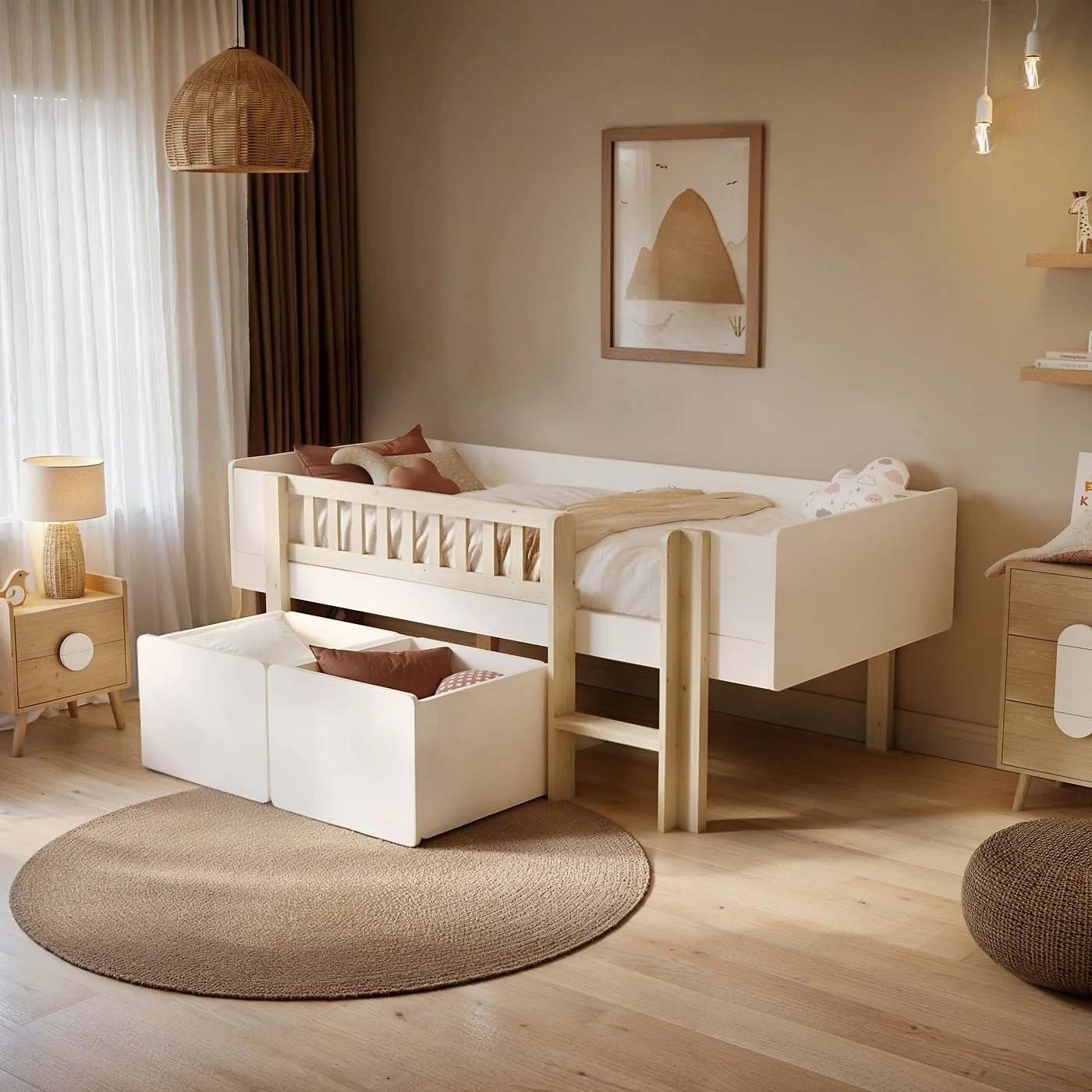 Noomi Kayla Mid Sleeper with Storage White  (FSC-Certified) image 3