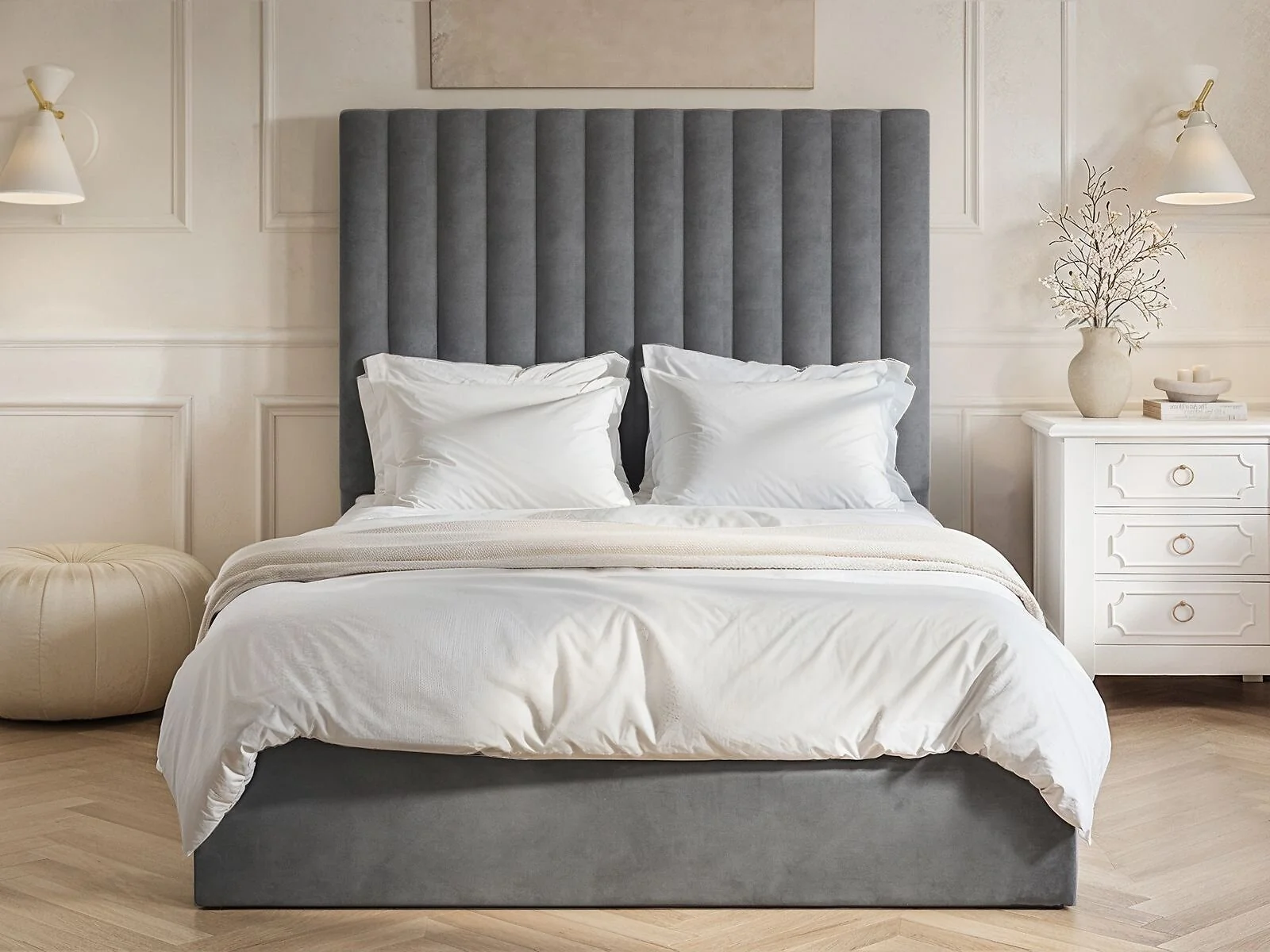 Flair Everley Ottoman Bed Grey Velvet – view 3