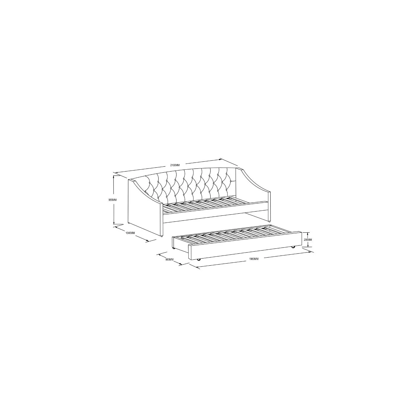 Flair Aurora Cream Boucle Daybed With Trundle image 8