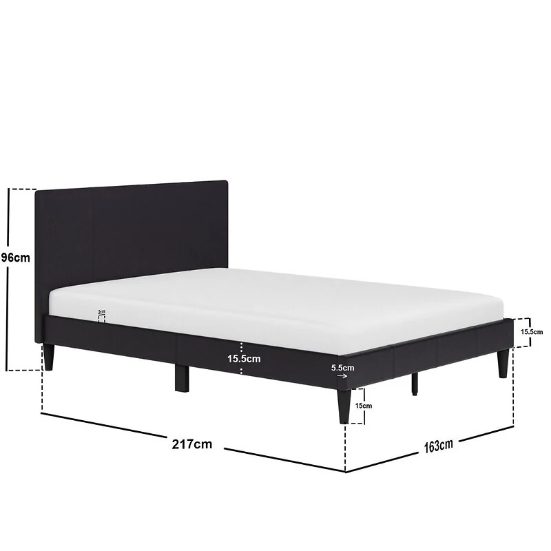 Flair Leto Faux Leather Bed Frame Frame Brown – view 13