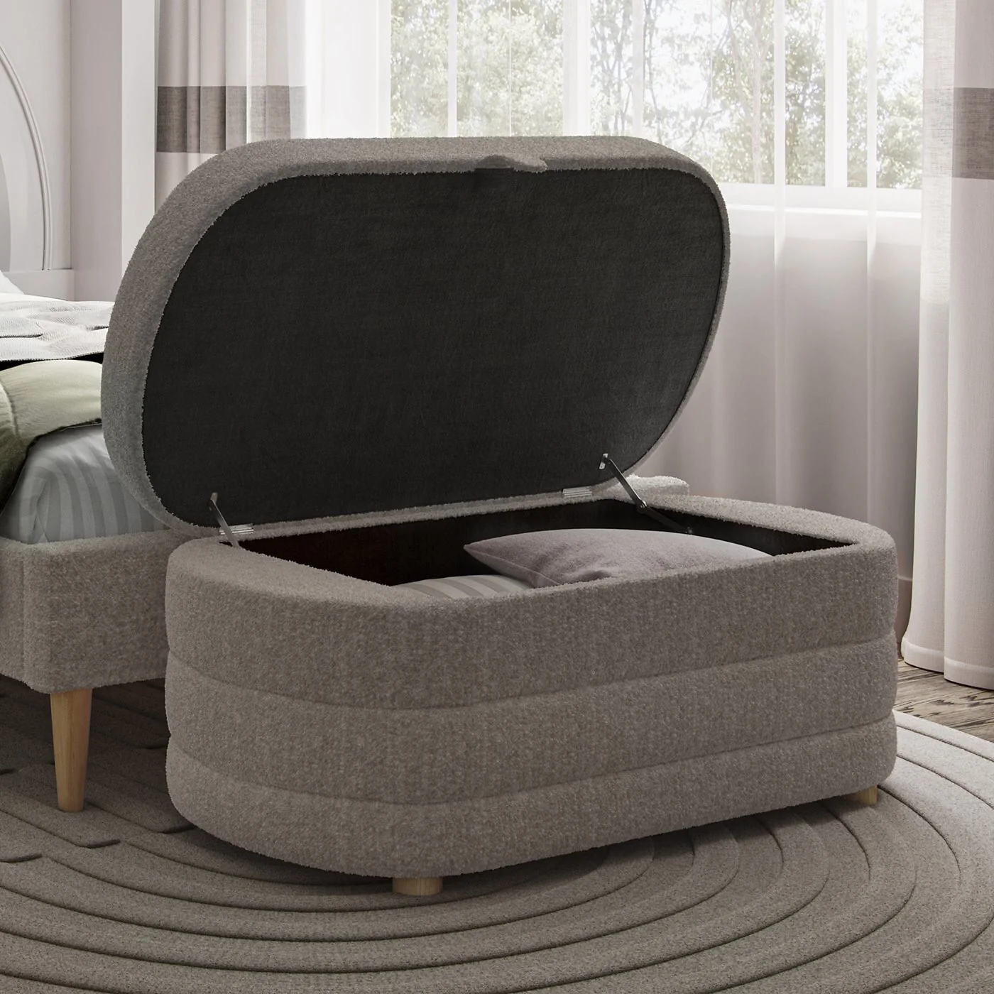 Flair Ava Boucle Ottoman Storage Box image 6