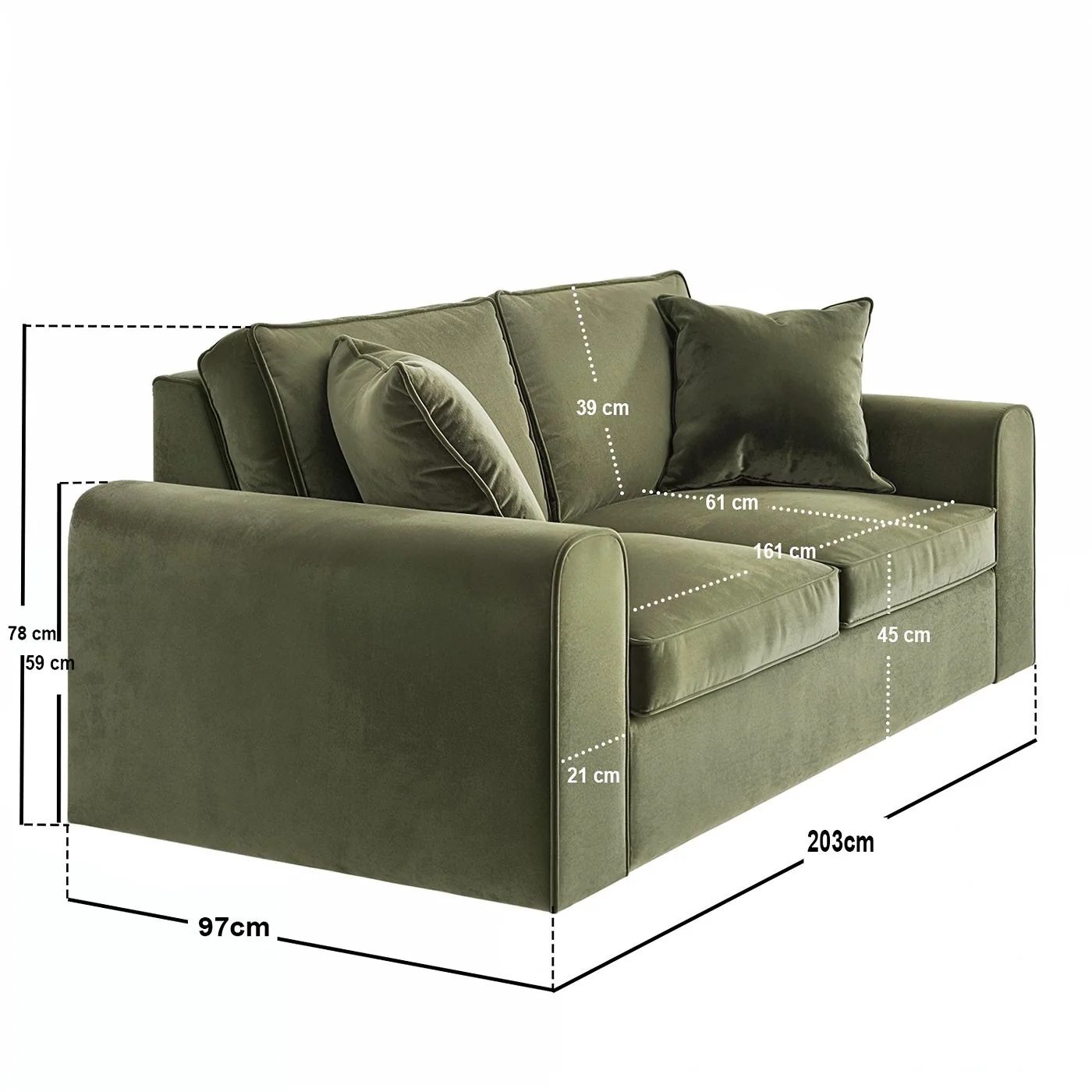 SOLACE+CO Ainsley 3 Seater Sofa Velvet image 18