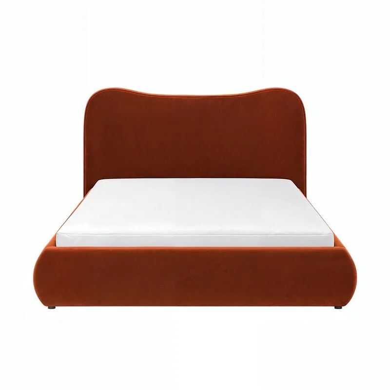 SOLACE+CO Ember Ottoman Bed Orange Velvet – view 5