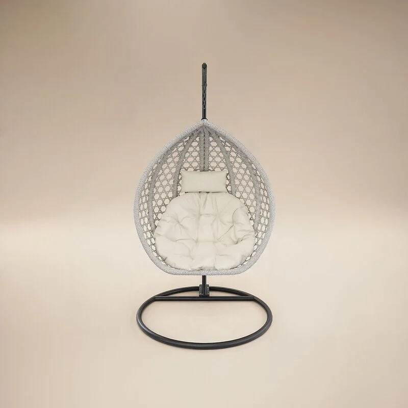 SOLACE+CO Lola Garden Egg Chair Grey Rattan image 2