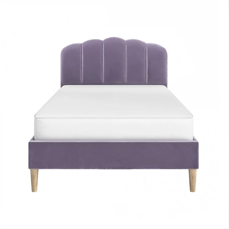 Flair Scallop Purple Velvet Bed Single image 3