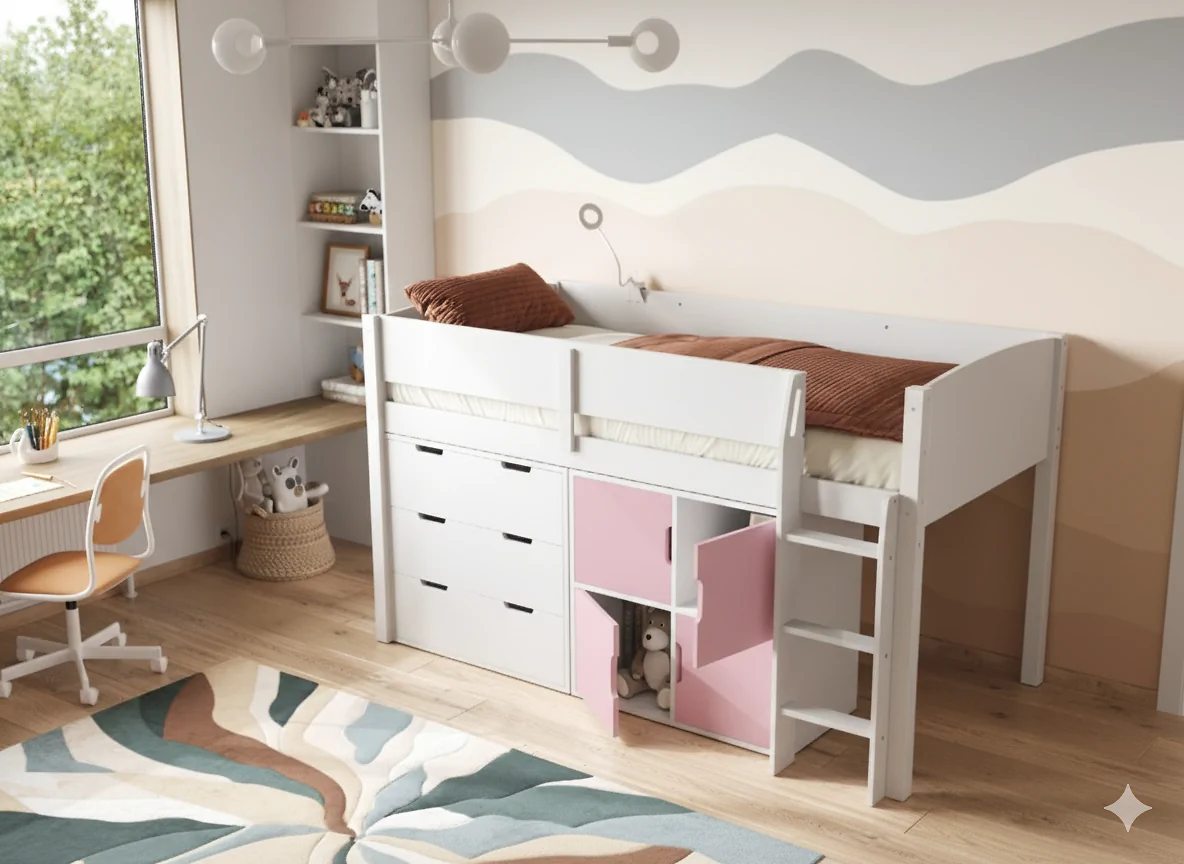 Flair Loop Mid Sleeper Bed Full Storage Set With Doors – view 5