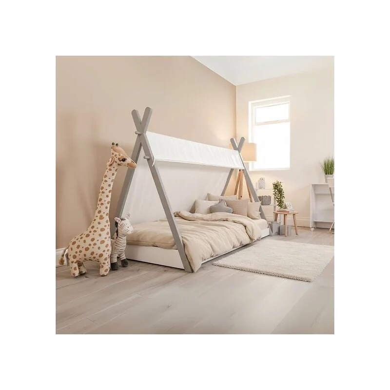 Flair Apache Canvas Tipi Wooden Bed Frame Grey