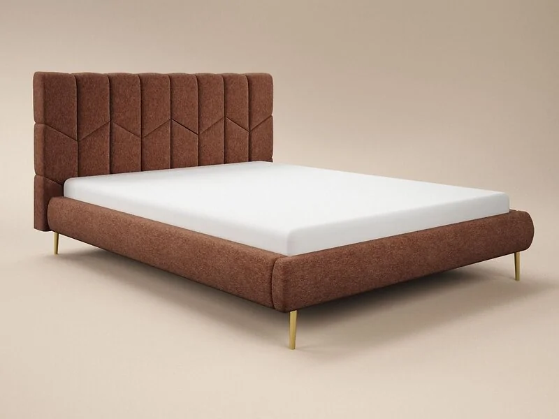 Isabela bed frame with chevron upholstered headboard - cutout