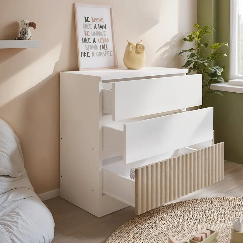 Flair Luca 3 Drawer Chest Ribbed image 2