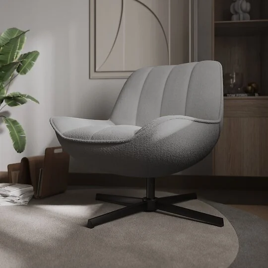 Flair Tivaro Swivel Boucle Accent Chair