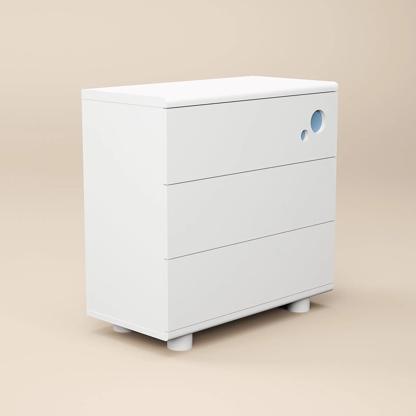 Flair Livana Chest of 3 Drawers White & Blue image 5