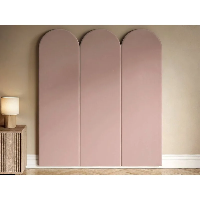 SOLACE+CO Cirrus Headboard Panels Double Pink Velvet