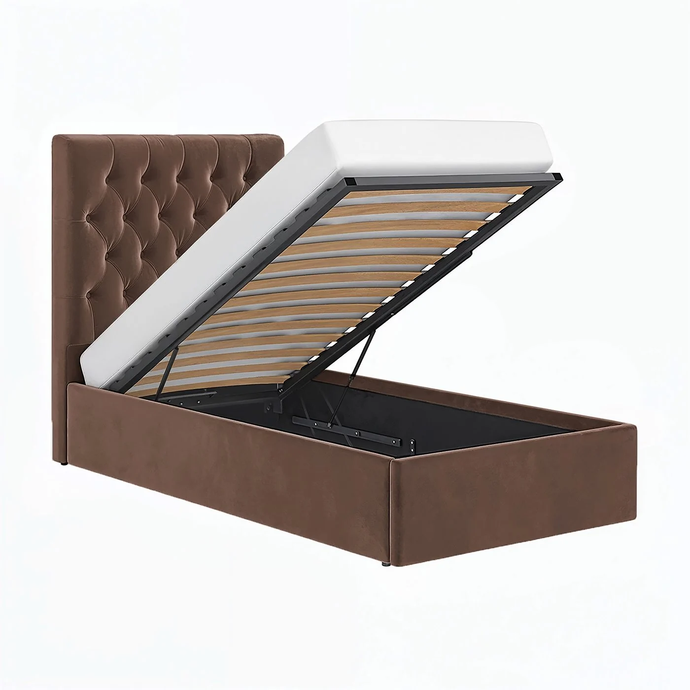 Flair Milan Single Bed Brown Velvet image 5
