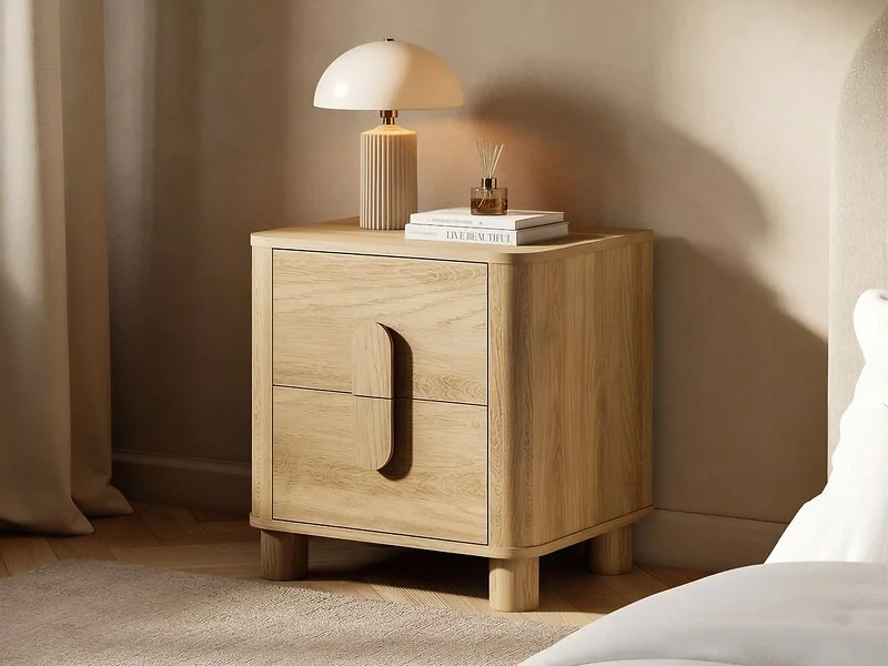 SOLACE+CO Remington Curved 2 Drawer Bedside Table – view 4