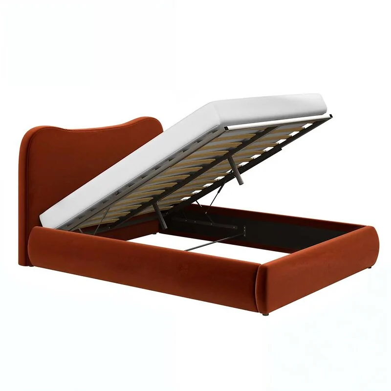 SOLACE+CO Ember Ottoman Bed Orange Velvet image 5