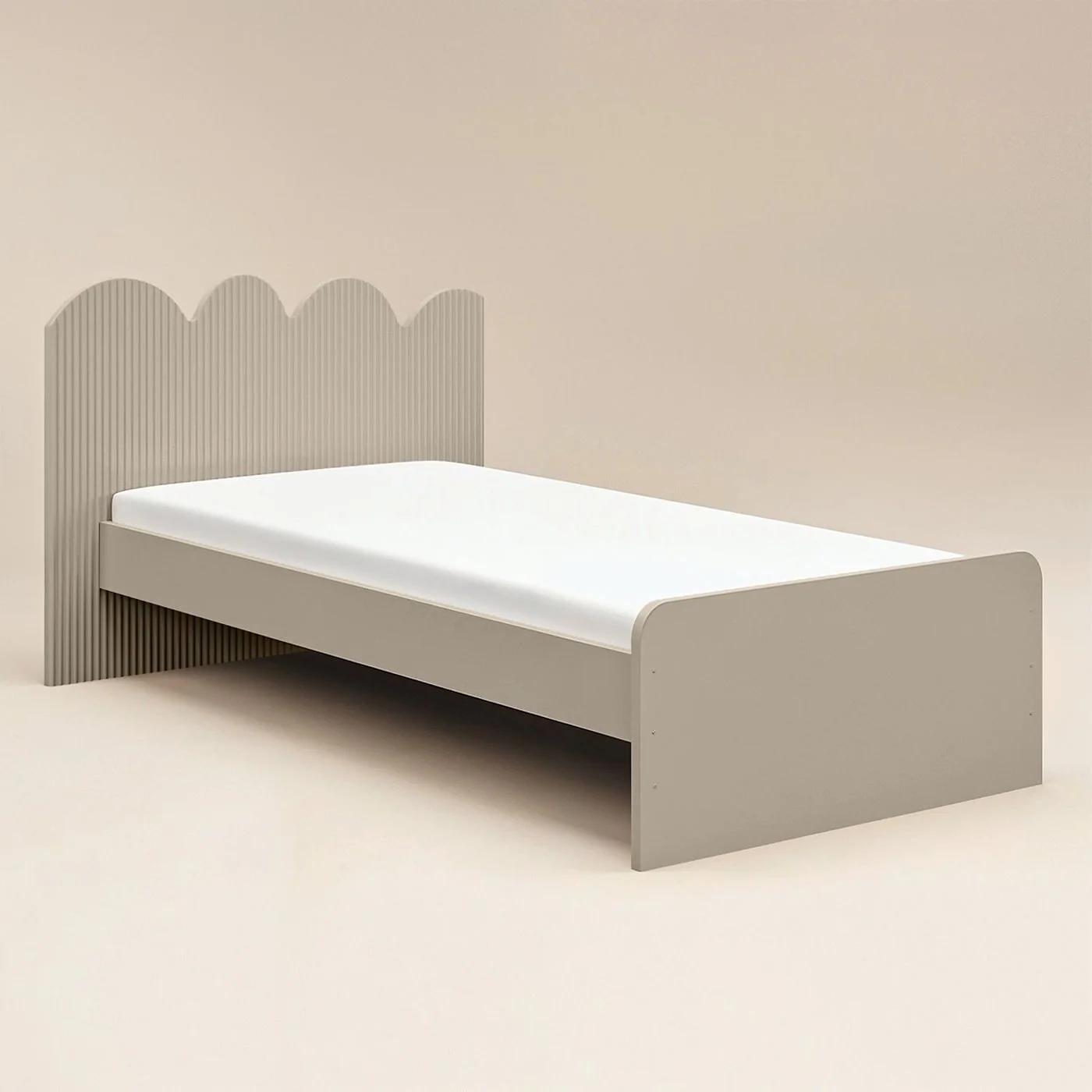 Flair Calista Ribbed Cloud Headboard Single Bed Taupe image 4