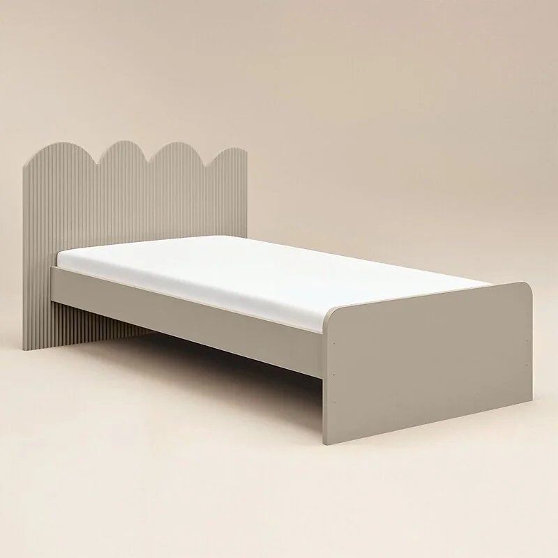 Flair Calista Ribbed Cloud Headboard Single Bed Taupe image 4
