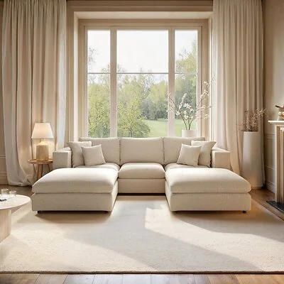 SOLACE+CO Asher U Shape Corner Sofa Bundle
