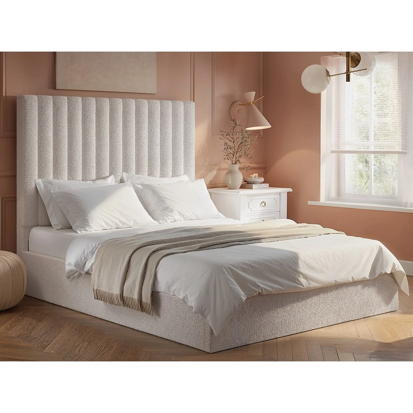 Flair Everley Boucle Ottoman Cream