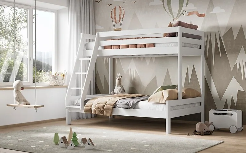 Noomi Nora Solid Wood Triple Bunk Bed with Optional Storage (FSC-Certified)