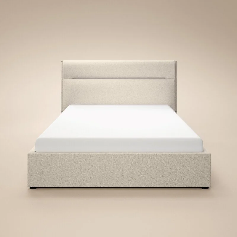SOLACE+CO Nela Ottoman Bed Woven Fabric Cream image 6