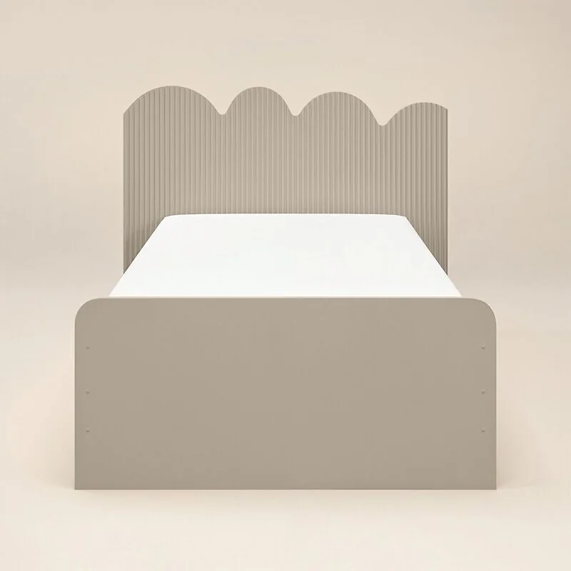 Flair Calista Ribbed Cloud Headboard Single Bed Taupe image 5