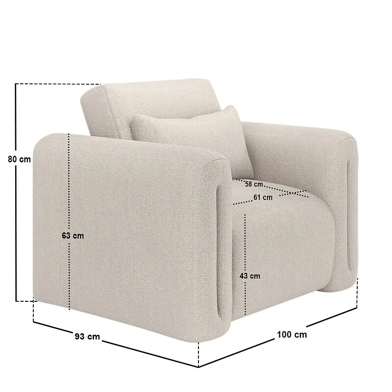 SOLACE+CO Mabel Armchair Beige Chenille image 7