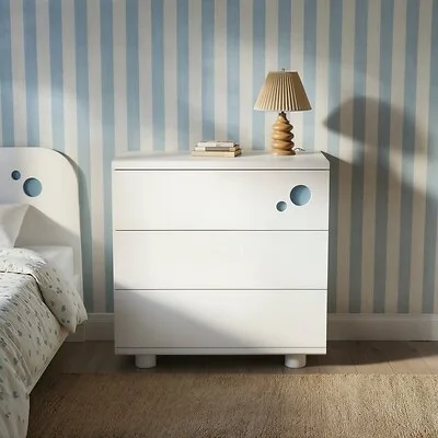 Flair Livana Chest of 3 Drawers White & Blue