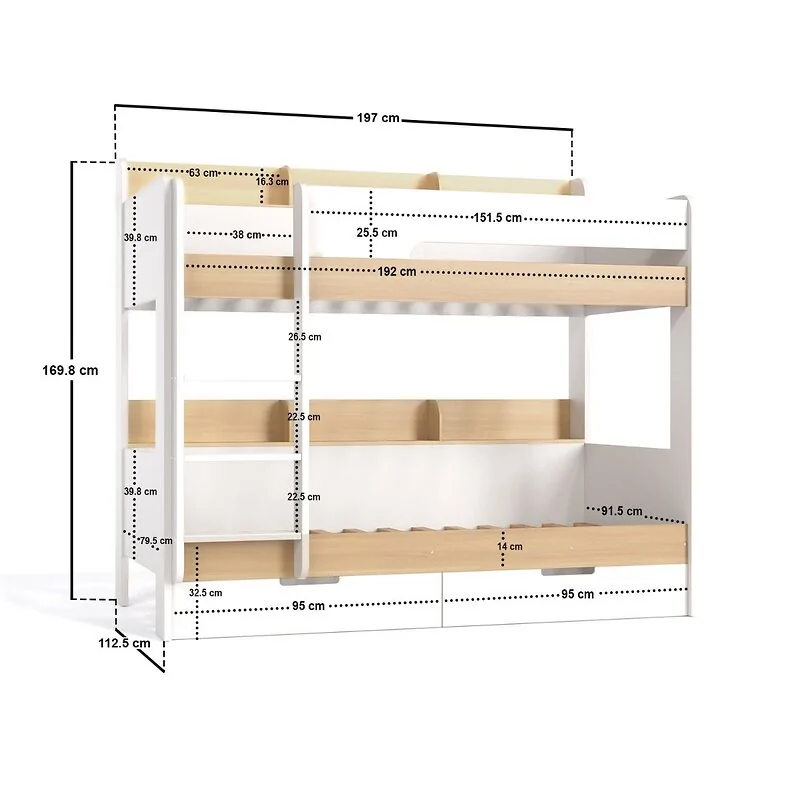 Flair Eddie Storage Bunk Bed with Shelves – view 17