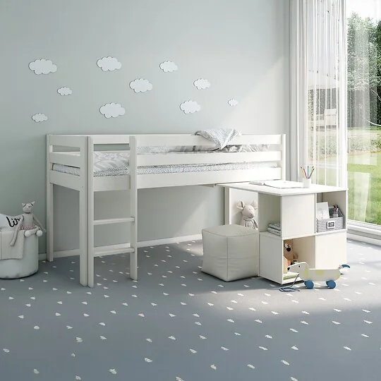 Noomi Nora Workstation Mid Sleeper Bed Solid Wood (FSC-Certified)