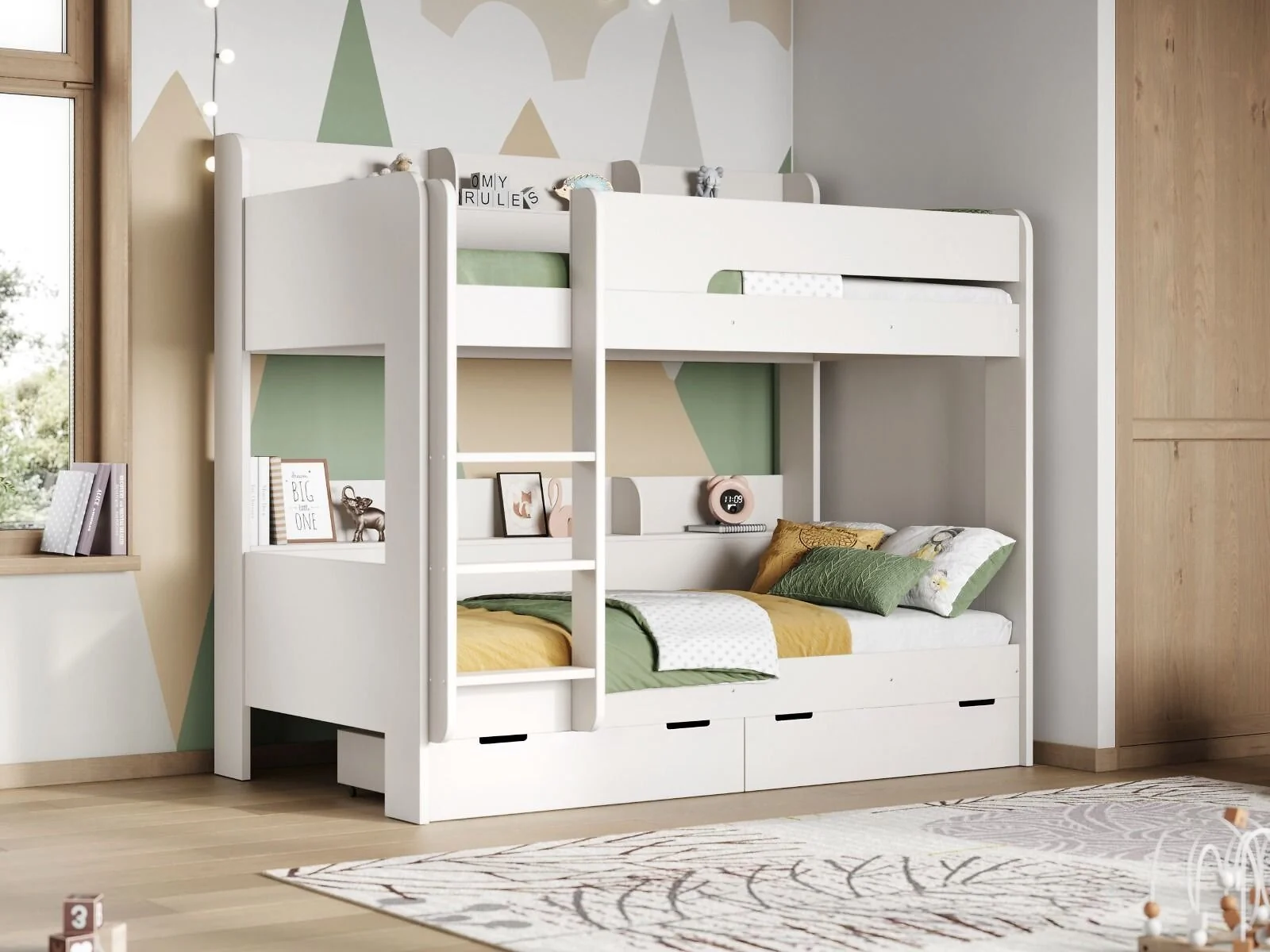 Flair Eddie Storage Bunk Bed with Shelves