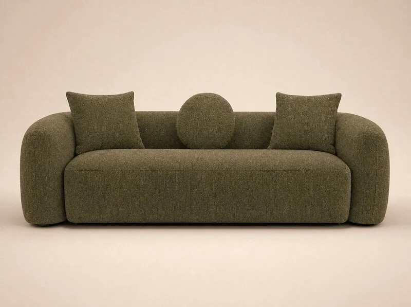 SOLACE+CO Cami 3 Seater Sofa Green Chenille – view 5