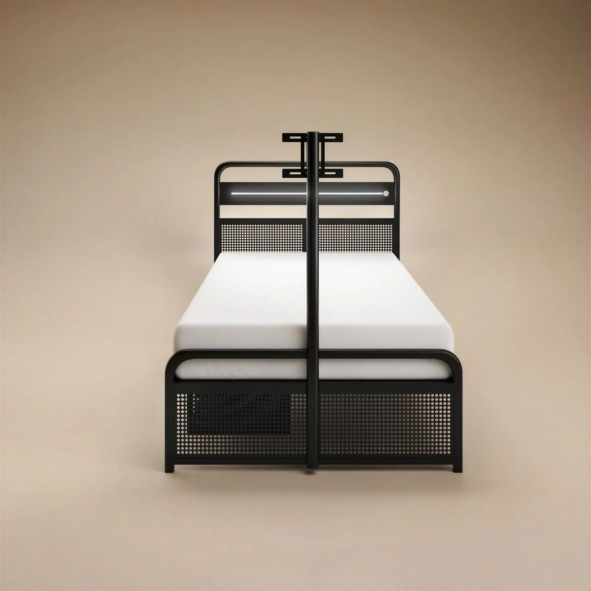 Recoil Panther Gaming TV Bed with LED Lights & Storage Black Metal – view 6