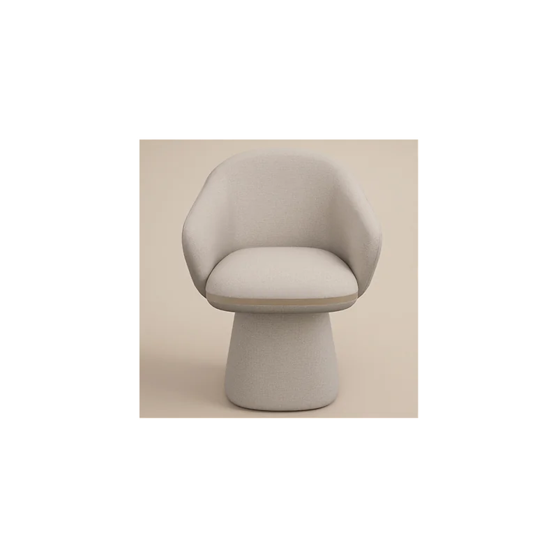 SOLACE+CO Sylvia Curved Back Upholstered Dining Chair Beige image 6