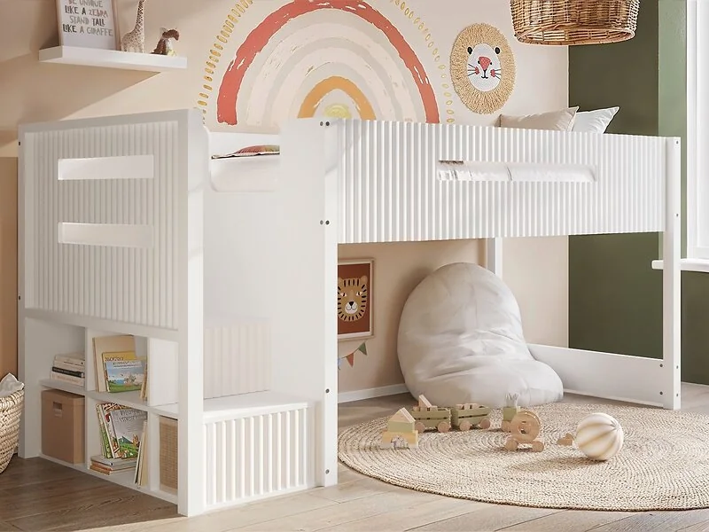 Flair Luca Mid Sleeper with 3 Drawer Chest Ribbed – view 12
