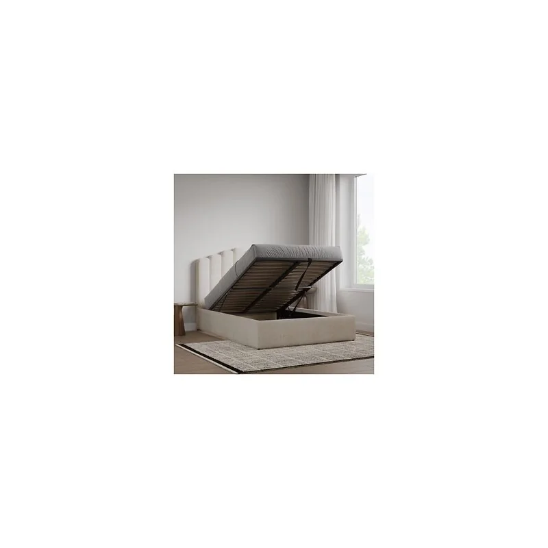 Flair Poseidon Boucle Ottoman Cream image 2