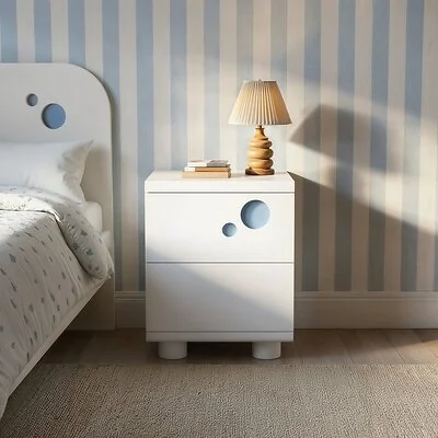 Flair Livana 2 Drawer Bedside Table White & Blue