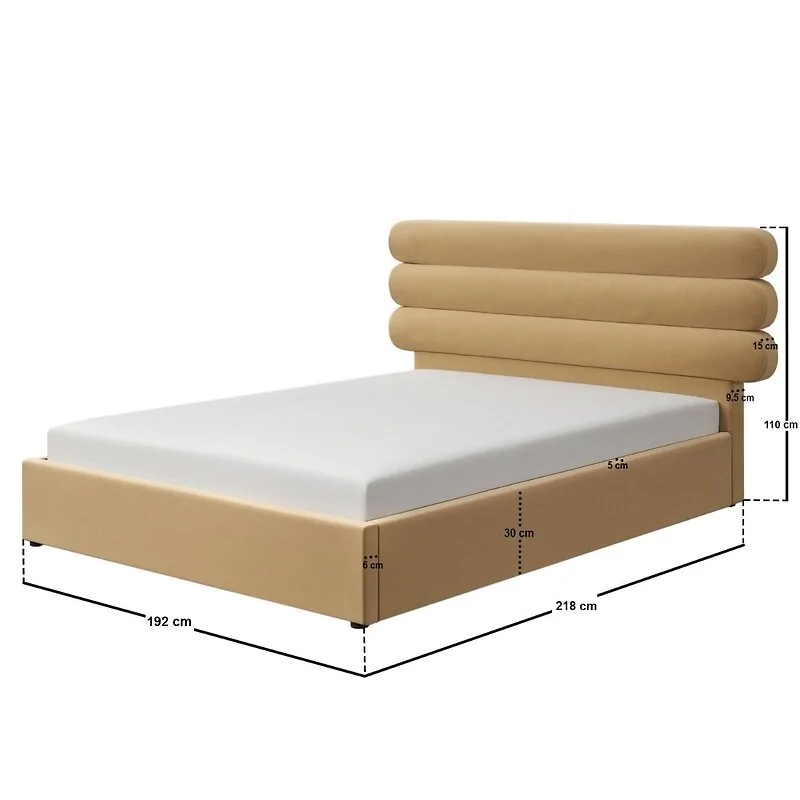 SOLACE+CO Atlas Ottoman Bed Sand Velvet – view 7
