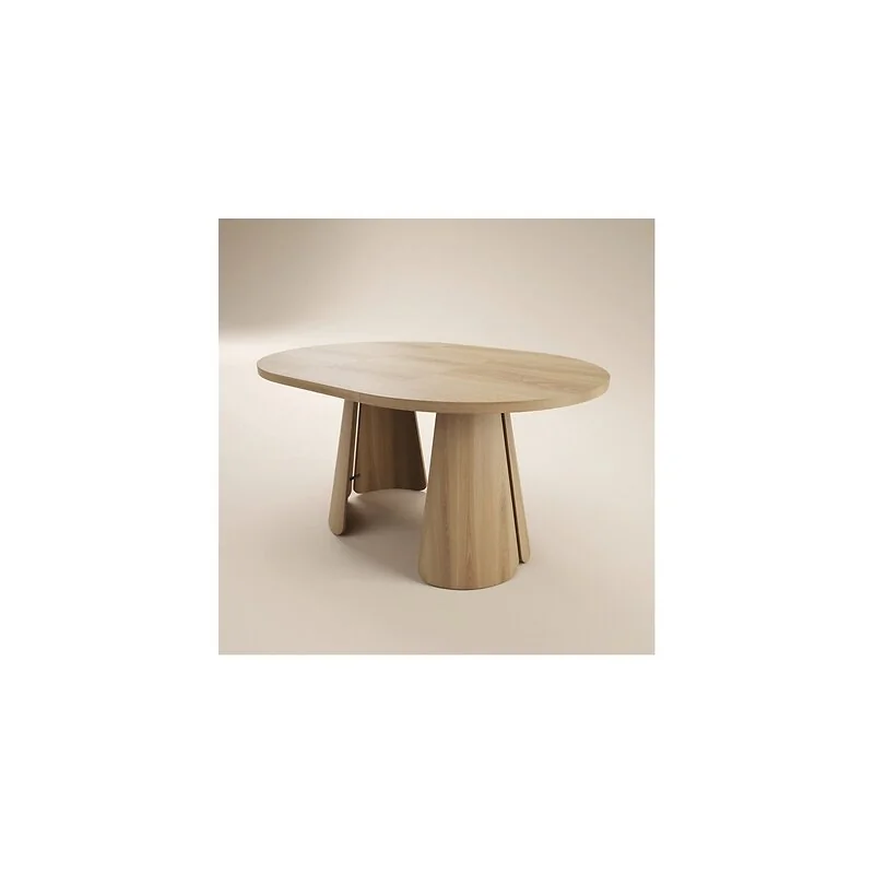 SOLACE+CO Ebony & Elise Extendable Dining Set with Curved Back Chairs Beige image 10
