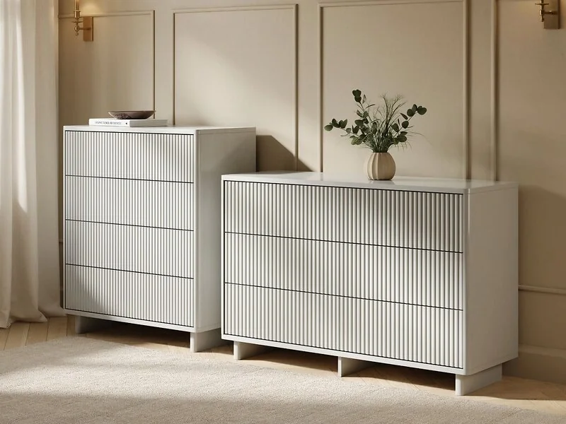 SOLACE+CO Velmor 2 Piece Ribbed Chest of Drawers Set
