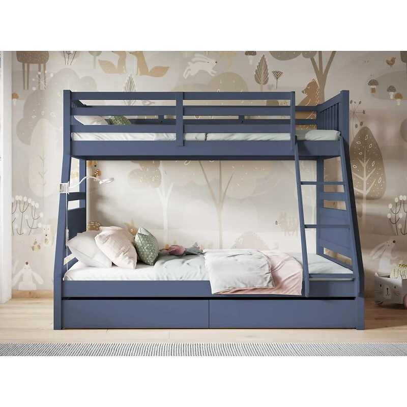Flair Ollie Triple Wooden Bunk Bed With Drawers image 12